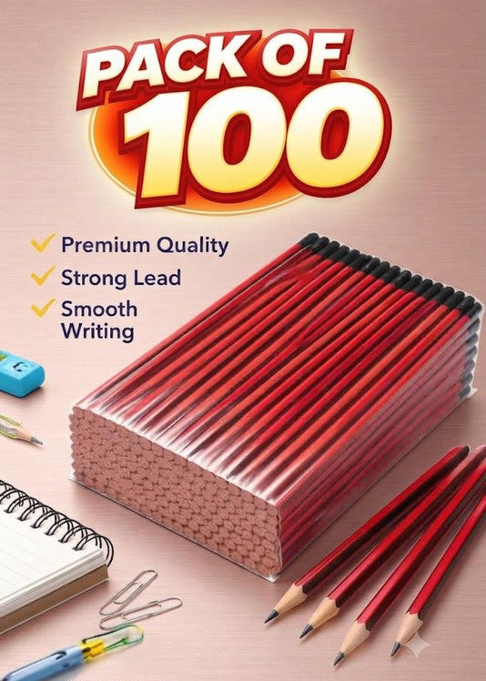 S4U Super Dark Graphite Pencil Jar – 100 Pencils (Red & Black) – image 1