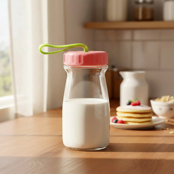 Premium Glass Bottle With Leak-proof Lid (300 Ml) HP DD