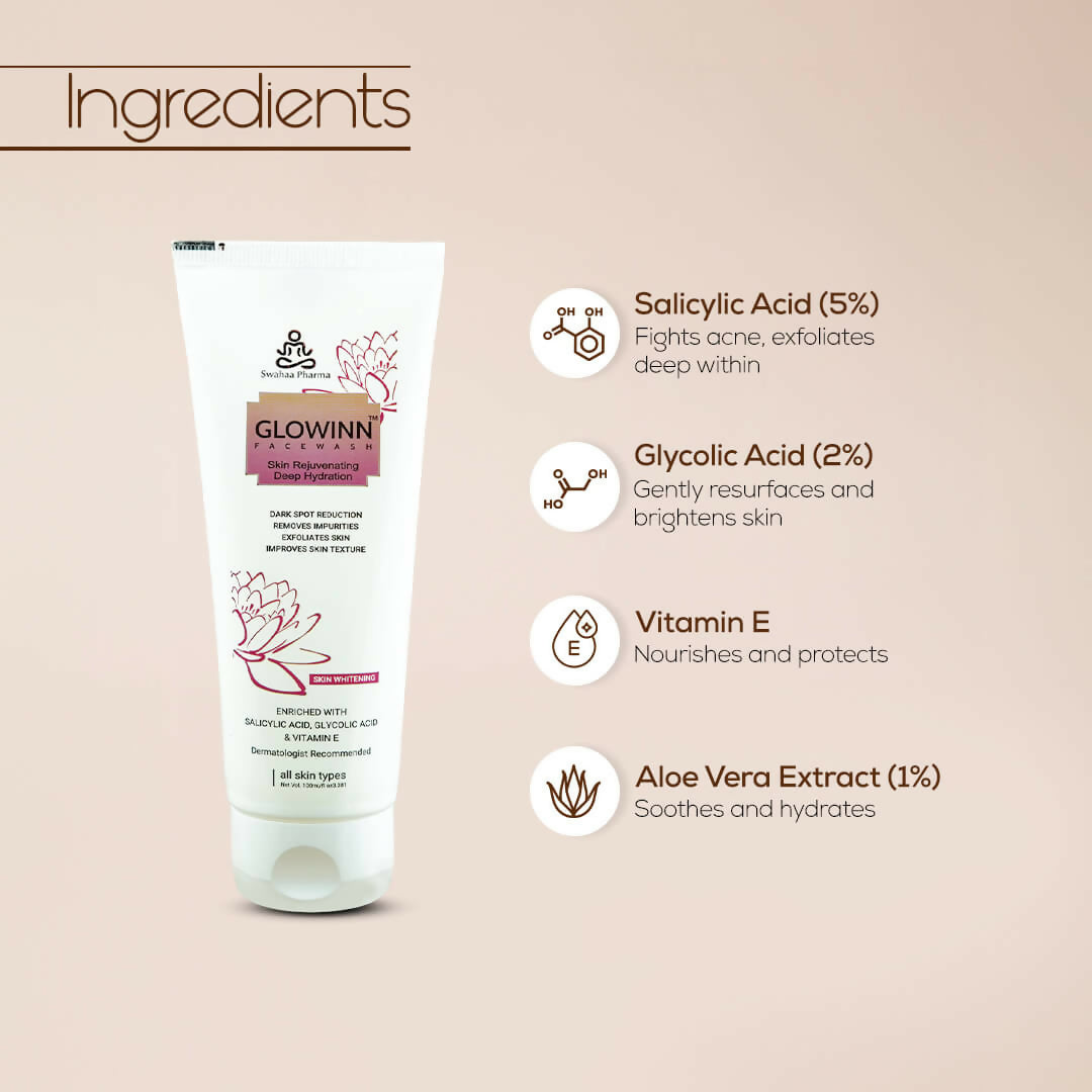Glowinn Facewash – Skin Rejuvenating & Deep Hydration (100ml)