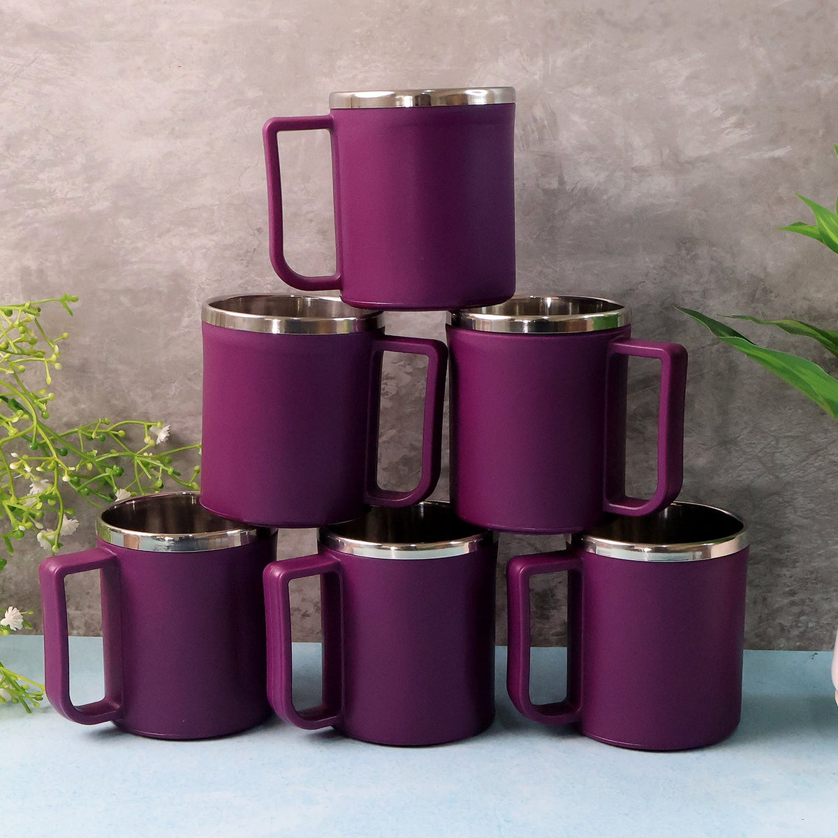 Supermom Stainless Steel Inner Coffee Mug Set (200ml 6 Pc) HP DD