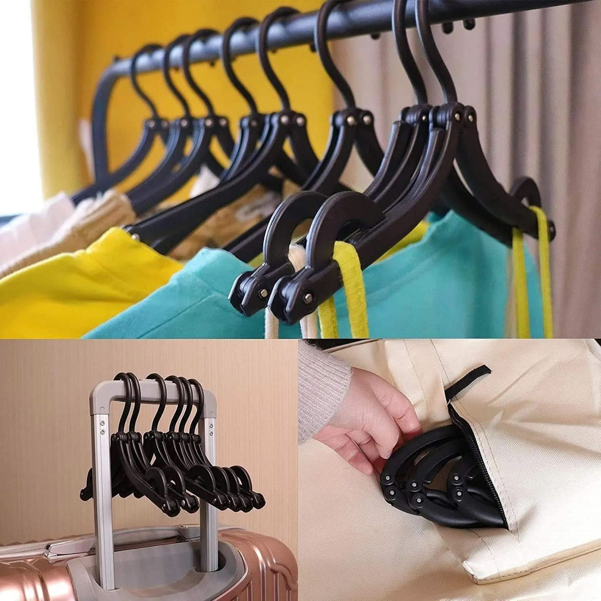 10 Pcs Portable Folding Clothes Hanger Creative Travel Easy To Carry Clothes Hanger For Adults And Children(Multicolor) HP DD
