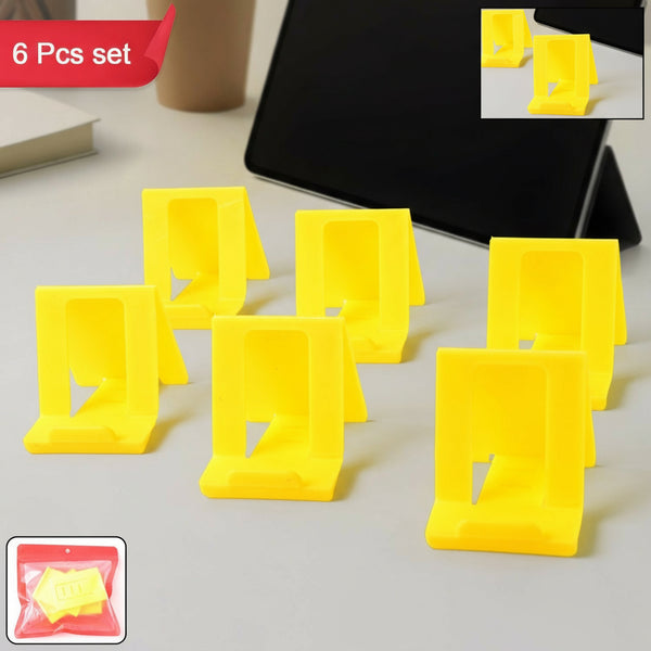 Adjustable Foldable Plastic Mobile Phone Stand (6 Pc Mix Color)