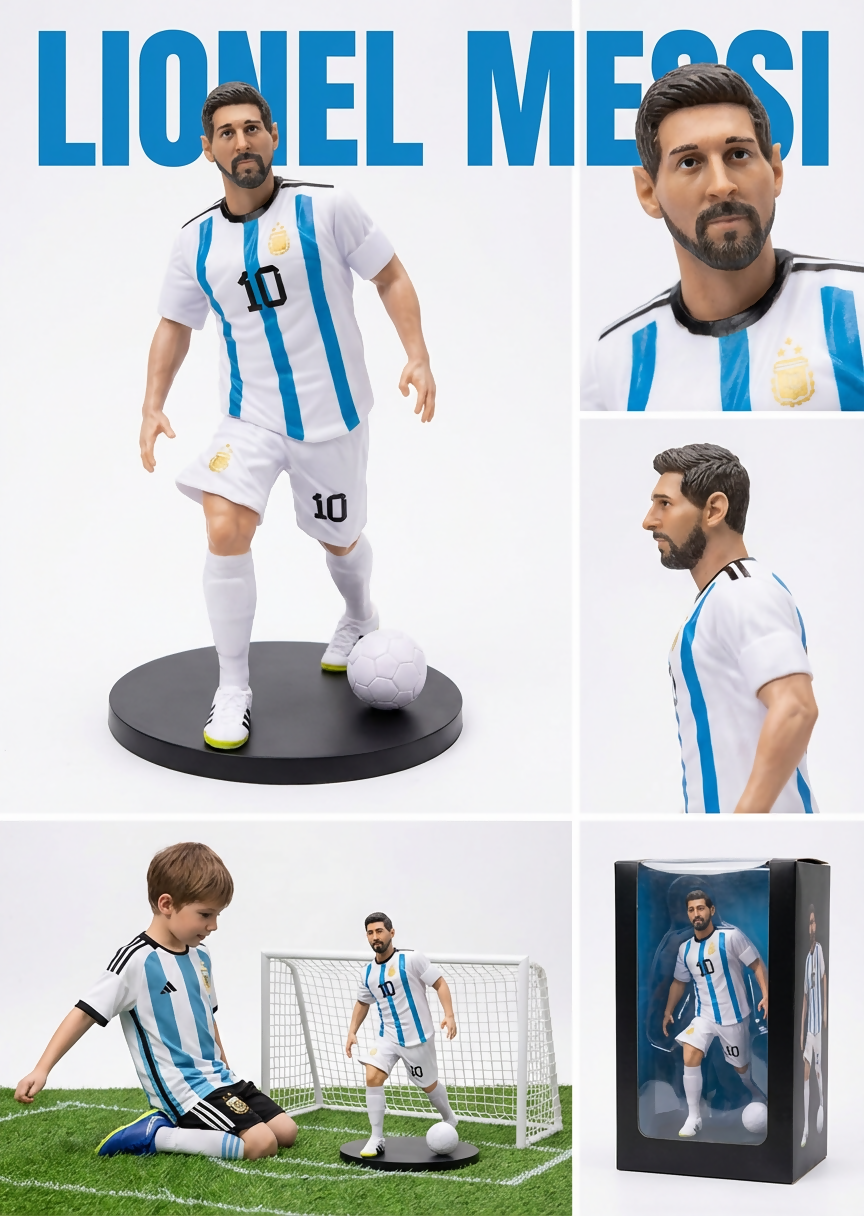 Lionel Messi figure, Argentina soccer toy, World Cup Messi, Messi action figure, soccer player collectible, Argentina jersey toy, Messi SAHANA GIFTS & STATIONARY
