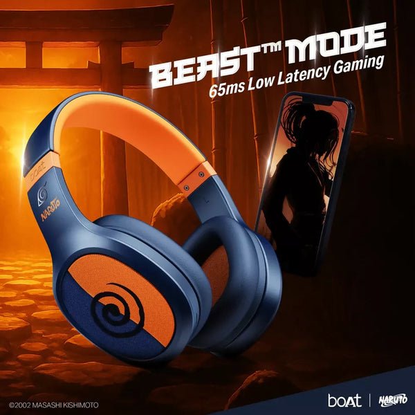 boAt Rockerz 460 Naruto Series - Naruto Edition Bluetooth Headphones (Blue, Orange) xpresselectronics
