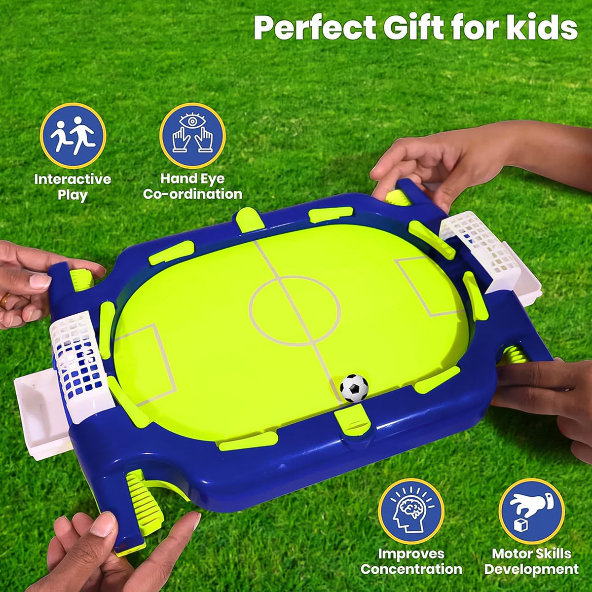 Aditi Interactive Tabletop Football Flickers Game Set with Dual Goals, Kick Lever Mechanism, 2 Balls, and Hand-Eye Coordination Development