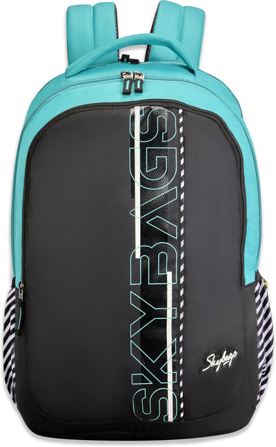 Skybags Large 38L Backpack Stash Black 38L School Backpack for Boys and Girls with 3 Compartments - kids (Black) HalfPe - FW -TPT