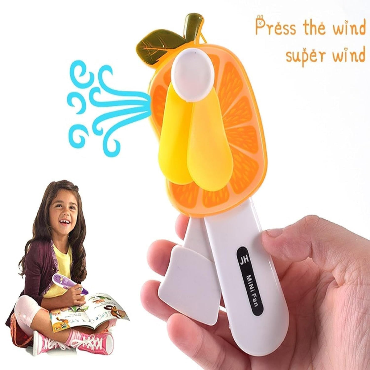 Mini Hand Pressure Fruit-shaped Fan For Kids (1 Pc Mix Design) HP DD