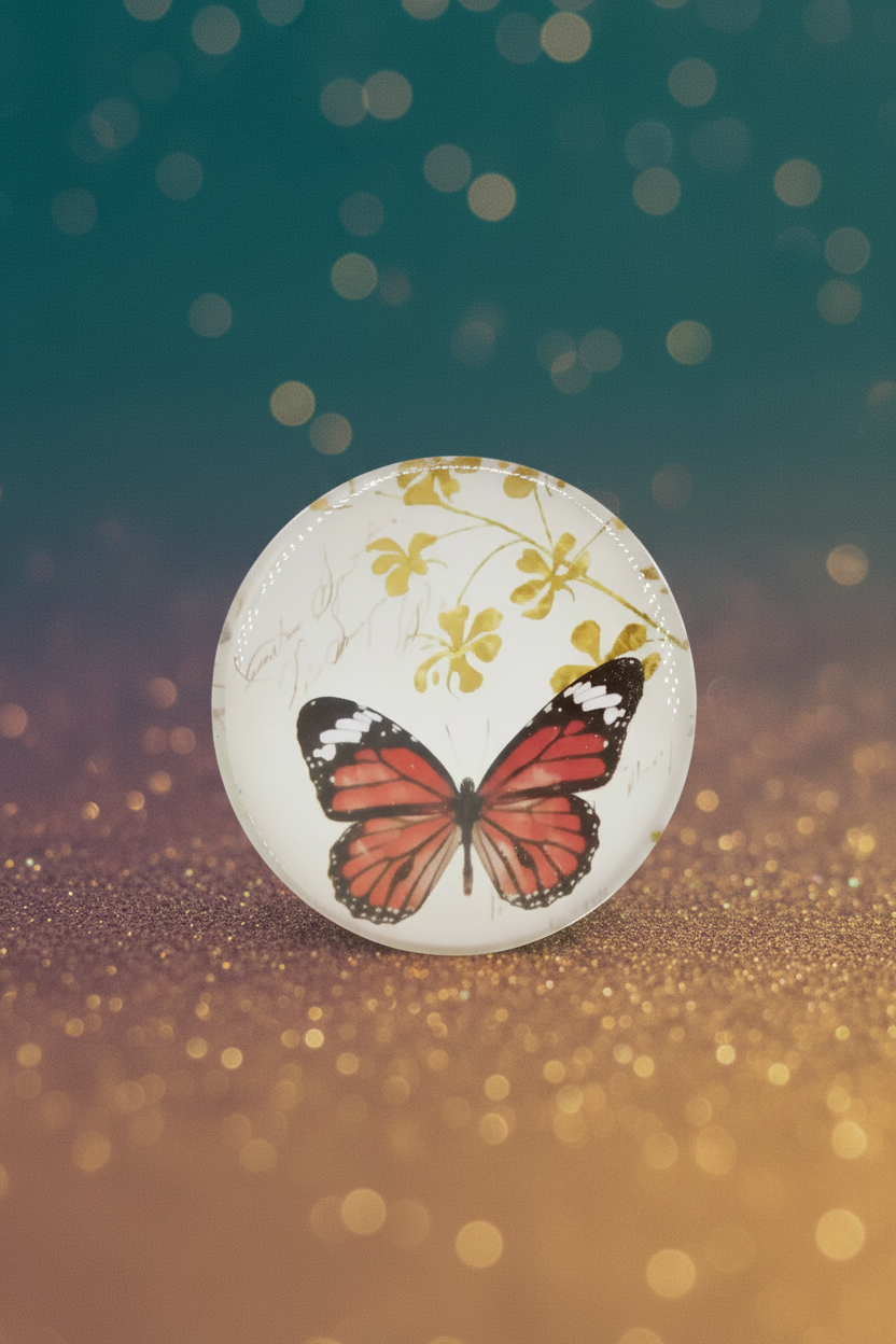 Plastic Magnetic Fridge Sticker (Butterfly Printed) - 1 Pc (Assorted colors) SUPER