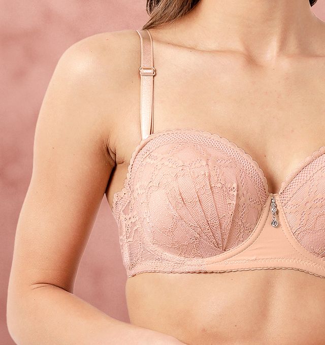 Susie Half Coverage Skin Lace Detachable Strap Padded Underwire Balconette Adjustable MultiwayBra