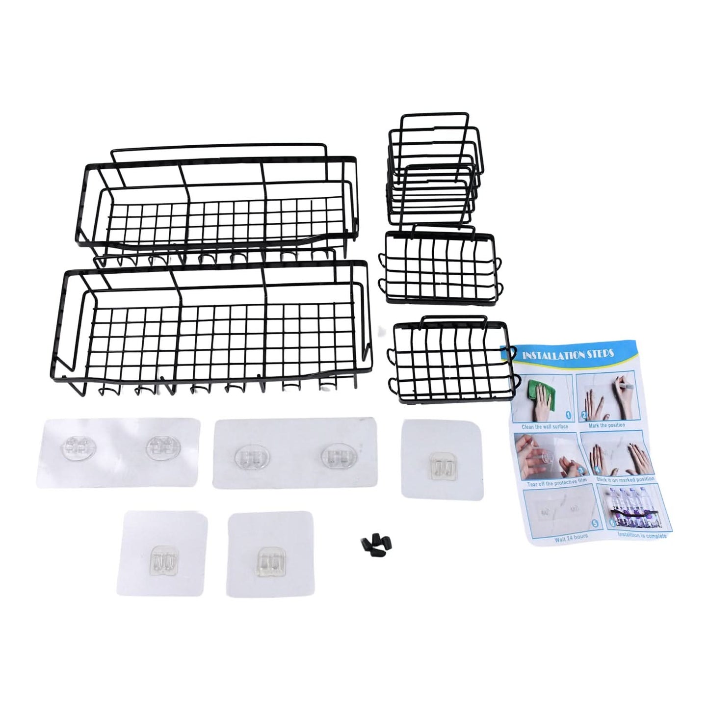 Metal Shower Basket Canddy For Bathroom Organiser (5 Pc Combo)