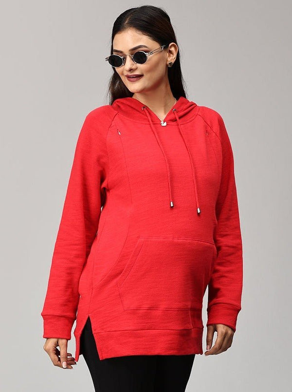 Red Riding Hood Maternity and Nursing Hoodie Sweatshirt - MAT-SD-REDHS-S