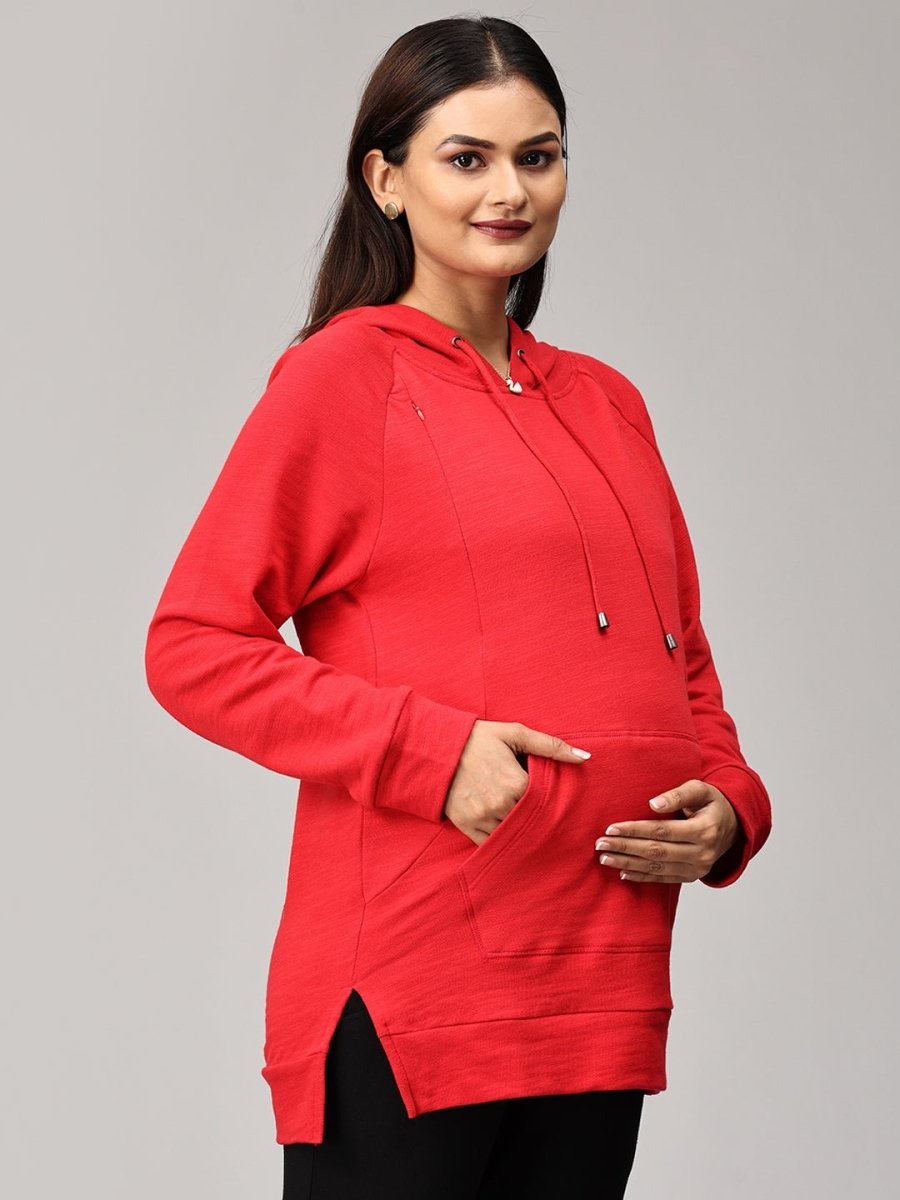 Red Riding Hood Maternity and Nursing Hoodie Sweatshirt - MAT-SD-REDHS-S