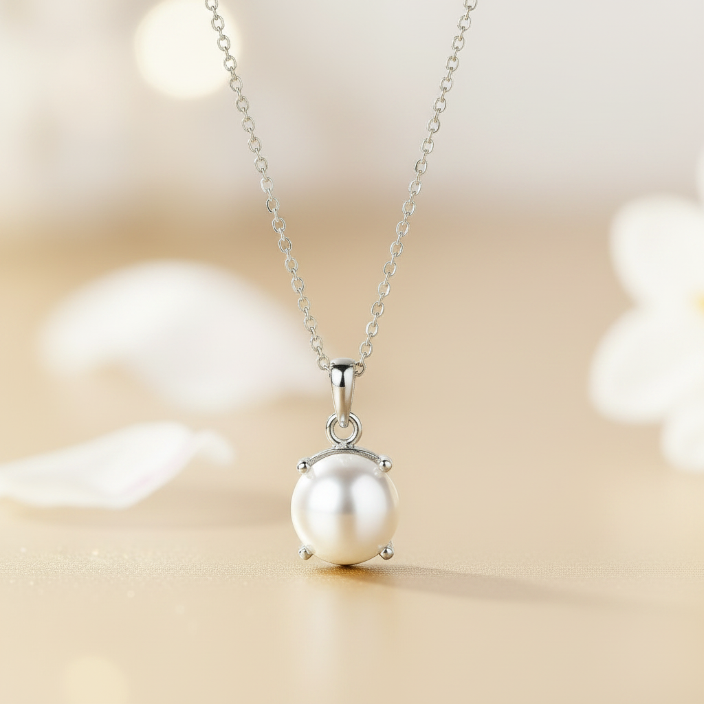 Pinapes Pearl of Love Charm Pendant Necklace with Wish Card for Women and Girls