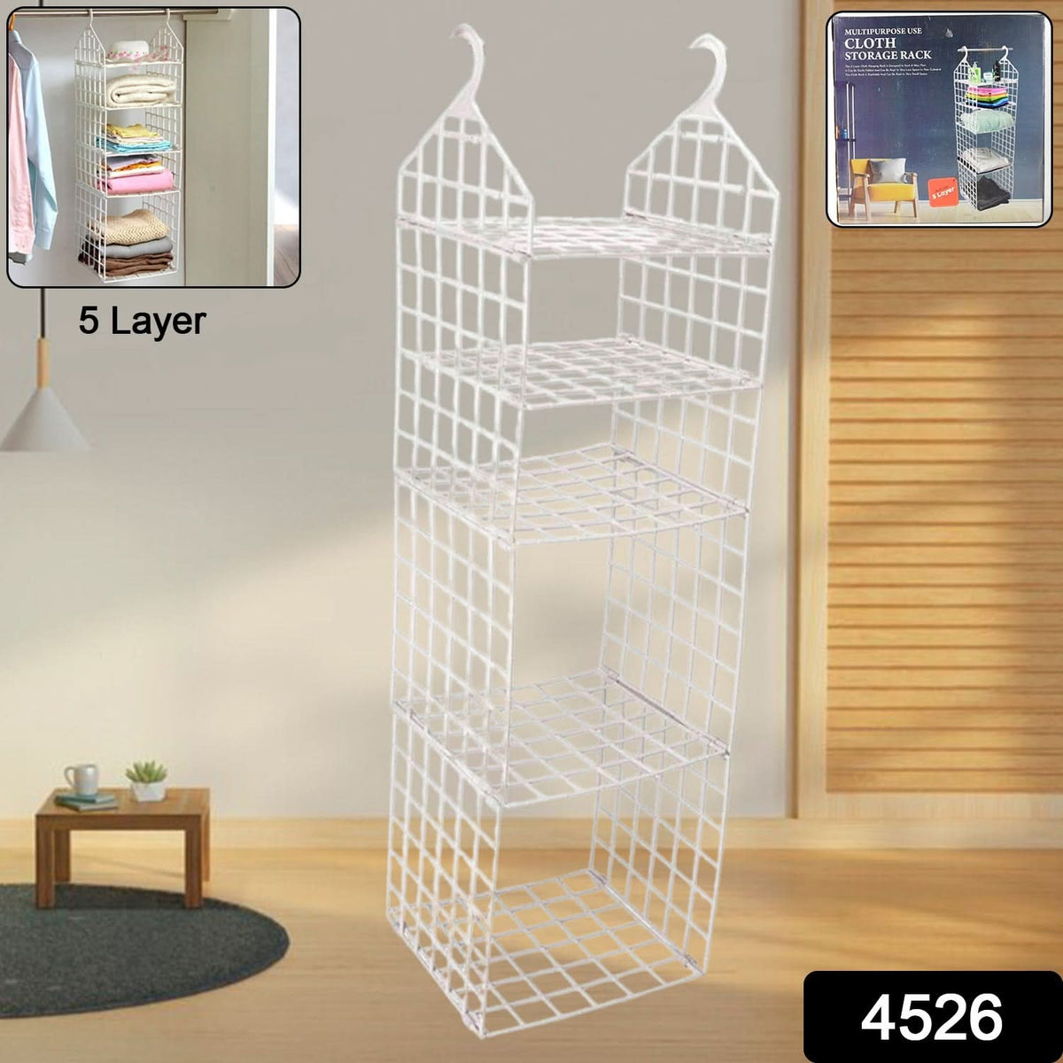 5-Layer Folding Storage Rack Clothes Organizer for Closet, Socks, Scarves & More HP DD