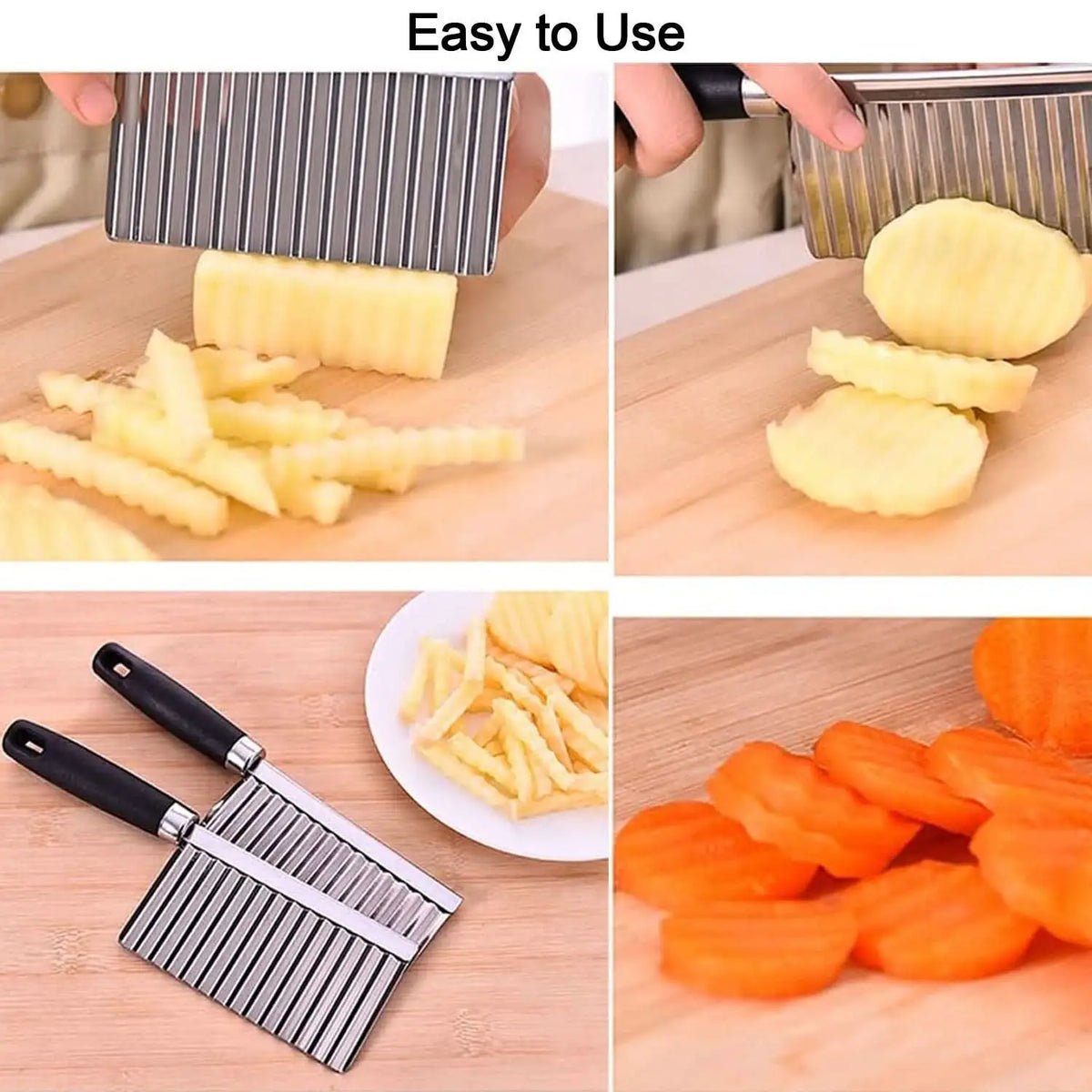 Stainless Steel Vegetable Salad Chopping Knife Crinkle Cutters HP DD
