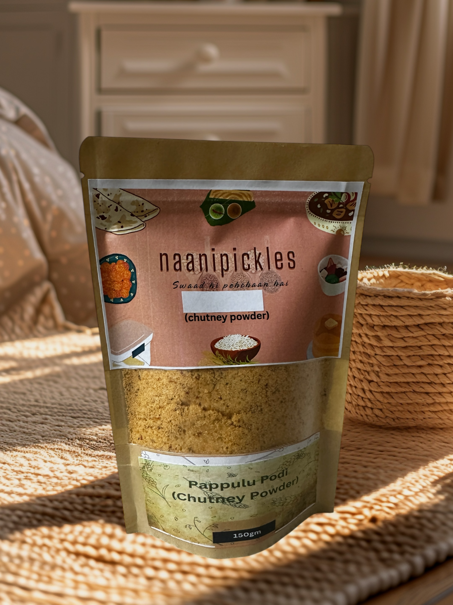 Pappulu Podi Chutney Powder Authentic South Indian Flavor Aromatic Spice Blend Homemade Style Ready to Eat JPS PRODUCTS (ACHSA)