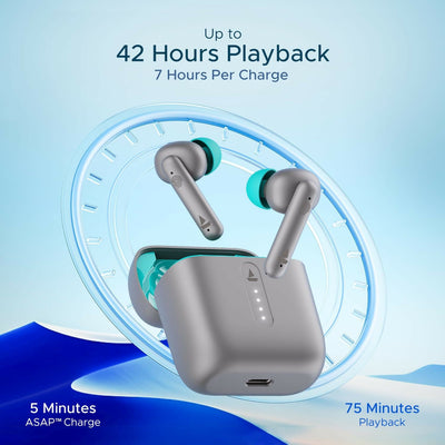 Boat Airdopes 141, Low Latency, ENx Tech, 42HRS Battery, Fast Charge, IWP, IPX4, Bluetooth Earbuds, TWS Ear Buds Wireless Earphones with mic (Cider Cyan)(multi colour) Dreams Gadgets 2