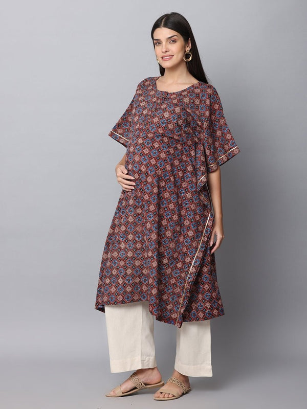 Rudra Maternity and Nursing Kaftan Kurta Set - MEW-RDRPS-S