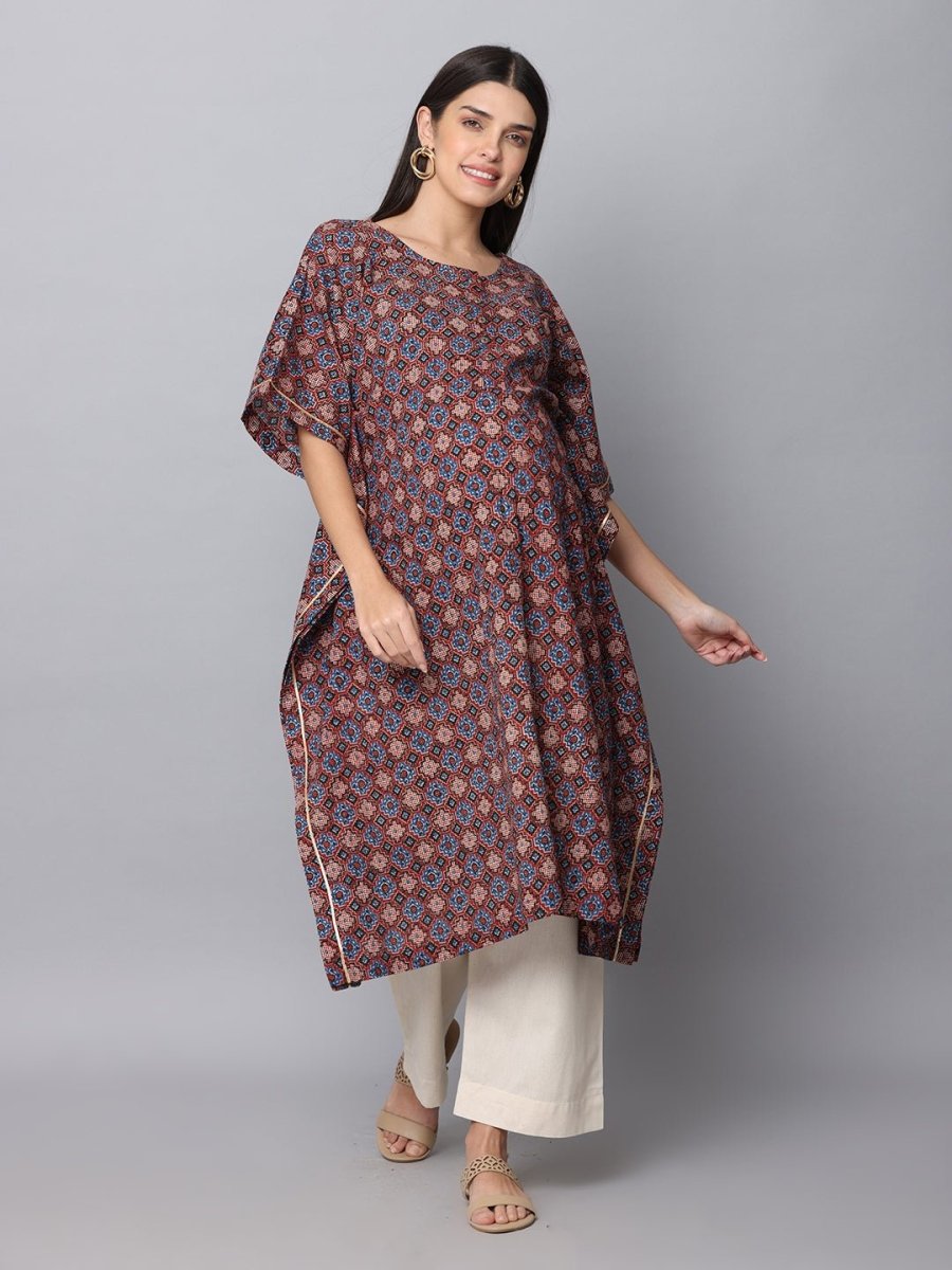 Rudra Maternity and Nursing Kaftan Kurta Set - MEW-RDRPS-S