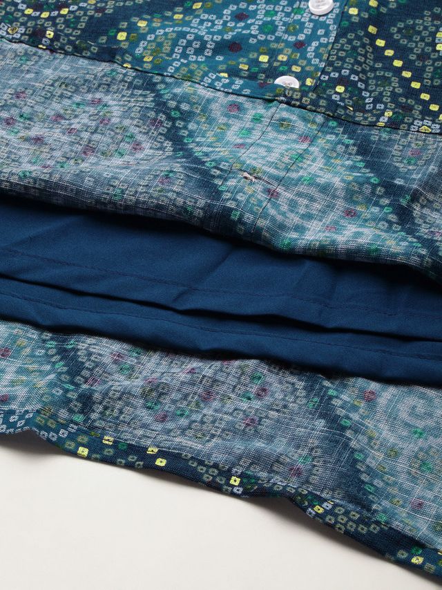 Bollywood Vogue Ready To Wear Blue Chanderi Art Silk Handkerchief Style Dress