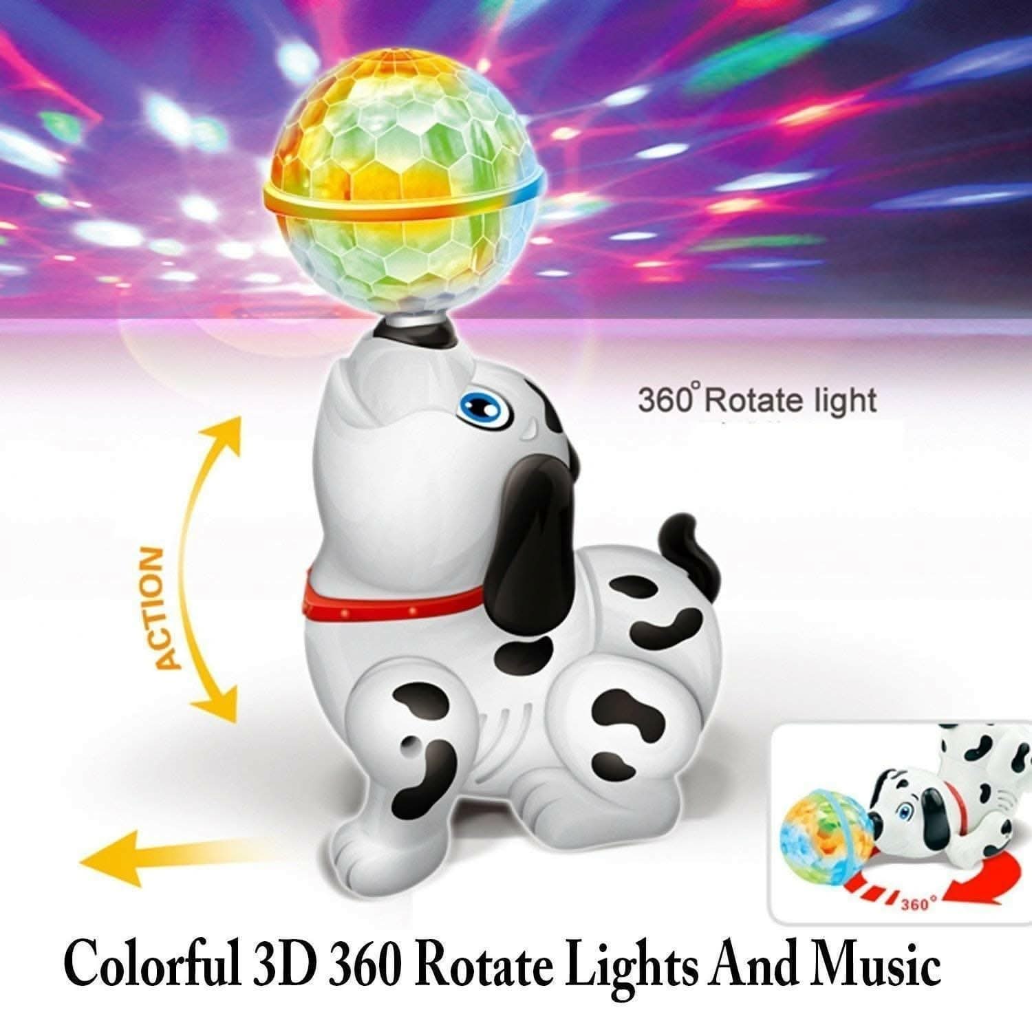 Cute Dancing Dog Toy with Reflected 3D Lights - HalfPe