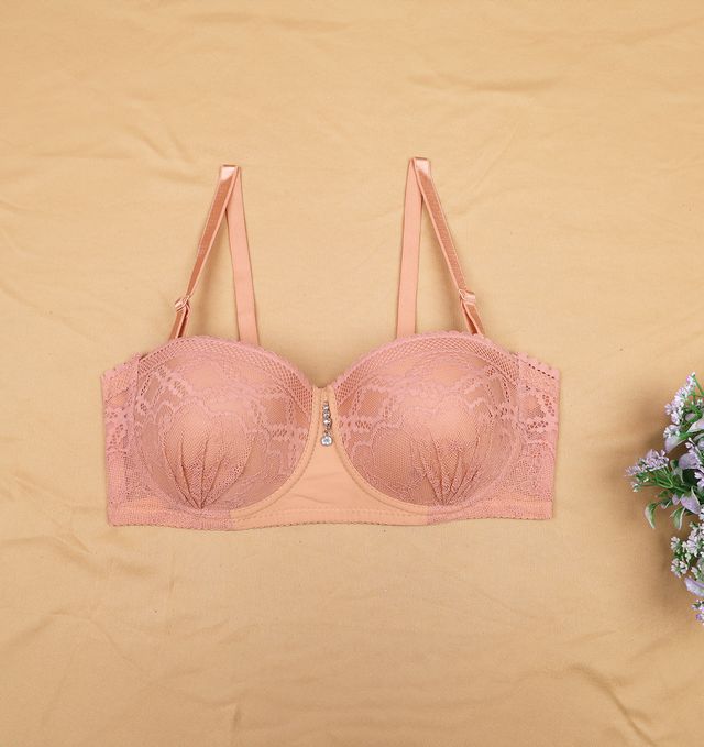 Susie Half Coverage Skin Lace Detachable Strap Padded Underwire Balconette Adjustable MultiwayBra