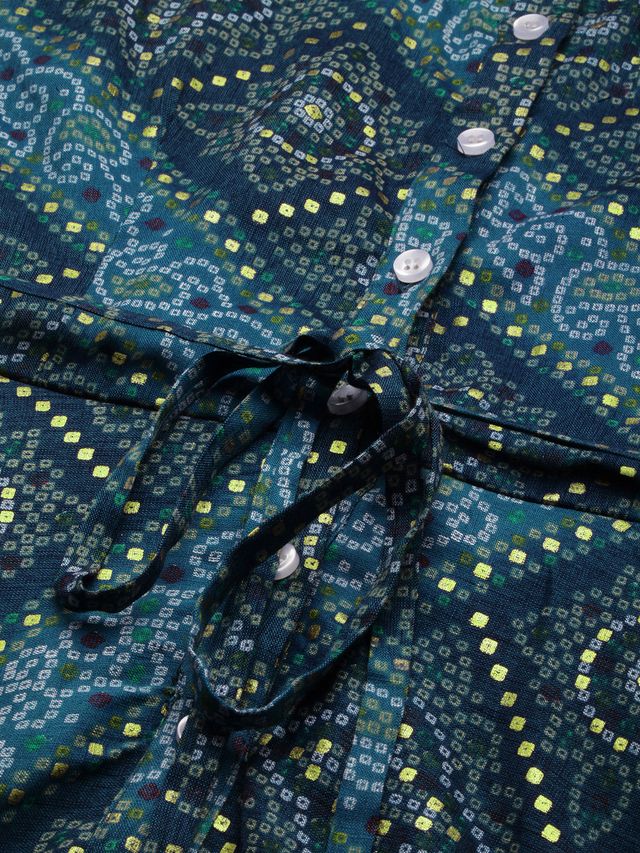 Bollywood Vogue Ready To Wear Blue Chanderi Art Silk Handkerchief Style Dress