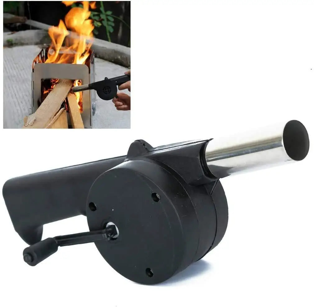 Portable Hand Crank Air Blower Fan For Charcoal Grill Bbq HP DD