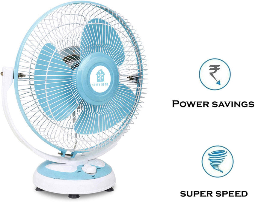 Savvy Home SAPF4 Flower 300 mm Table Fan with Silent Operation – White
