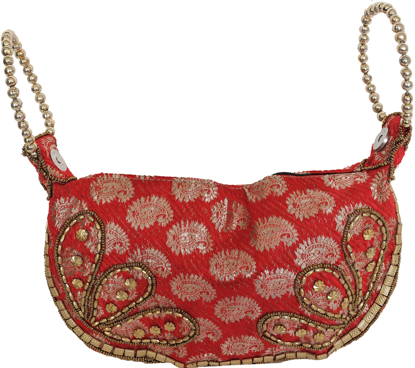 Exotic India Potli Drawstring Bag with Dense Beadwork by Hand