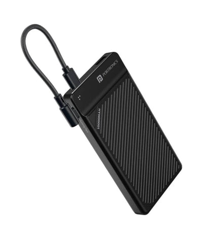 Portronics Luxcell Stride 10 10000mAh Power Bank with 22.5W Fast Charging, Built-in Cable & Compact Portable Design Halfpe Deals