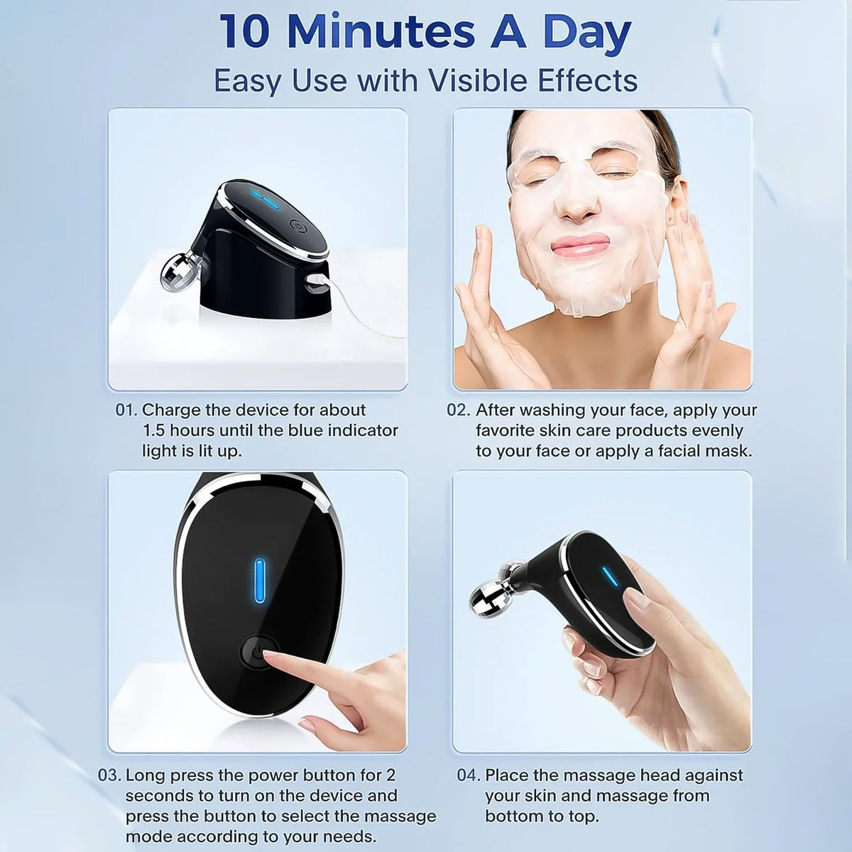 Microcurrent- Facial- Device Micro Current Face Massager Roller (1 Pc) HP DD