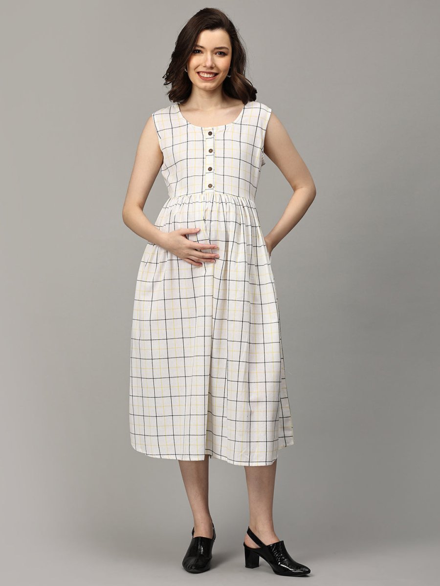 Stormy Sky Stripe Maternity and Nursing Shacket Dress - DRS-SK-STMSK-S