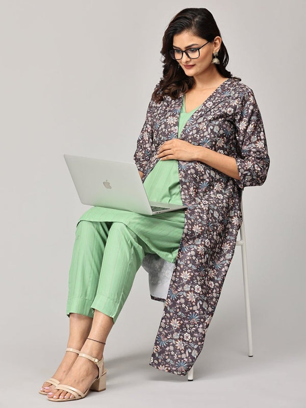 Sweet Sentiments Maternity and Nursing Winter Shacket Dress Set - MEW-SK-SWSNT-S