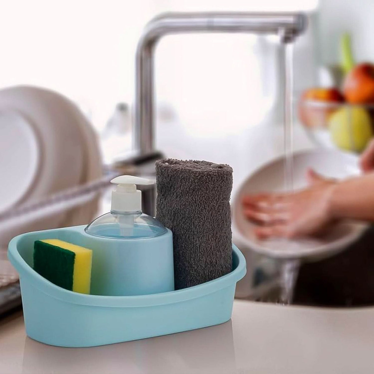 3 In 1 Hand Wash Liquid Soap Dispenser With Sponge Holder (1 Set) HP DD