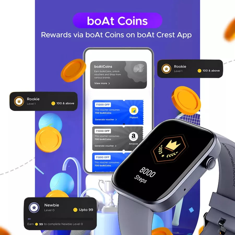 boAt Wave Call 2 Smartwatch with 1.83” HD Display & BT Calling – Warm Grey Halfpe Deals