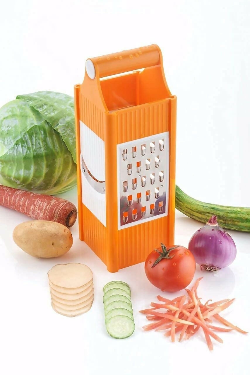 Bright 4-in-1 Slicer & Grater – Multi-Purpose Vegetable Cutter with Stainless Steel Blades & Easy Grip Handle