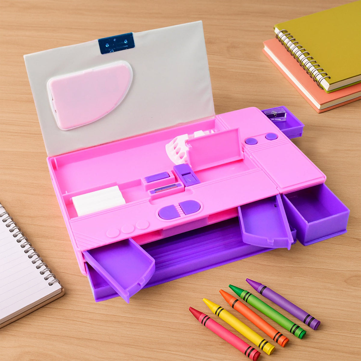 Multi-functional Space Theme Pencil Box With Built-in Calculator (1 Pc) HP DD