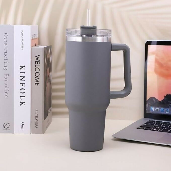 1200ml Tumbler with Lid and Straw Large Capacity Drinking Cup