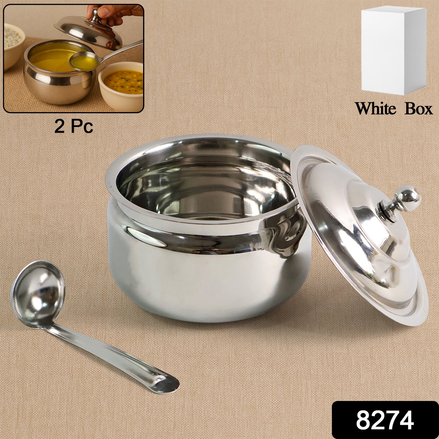 Premium Stainless Steel Ghee Pot
