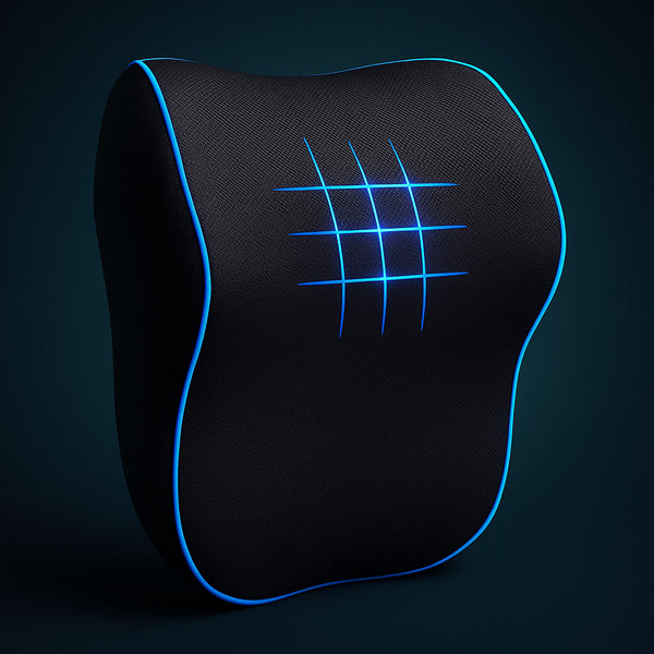 Sleepsia Car Neck Pillow for Head & Cervical Support | 100% Memory Foam | Ergonomic Car Seat Headrest Cushion – Relieves Neck Pain (Black)