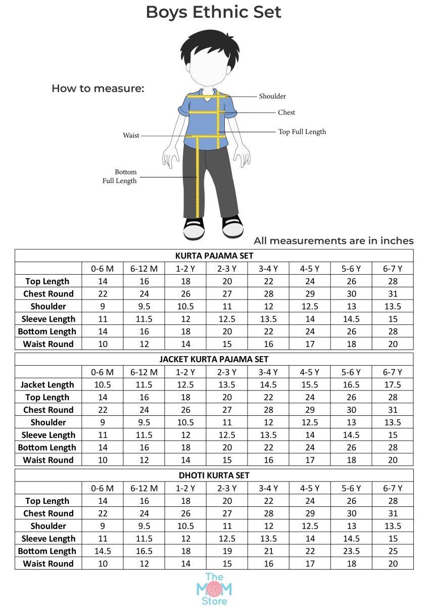 True Blue Boys Kurta Pajama Set - KES-SC-TBB-0-6