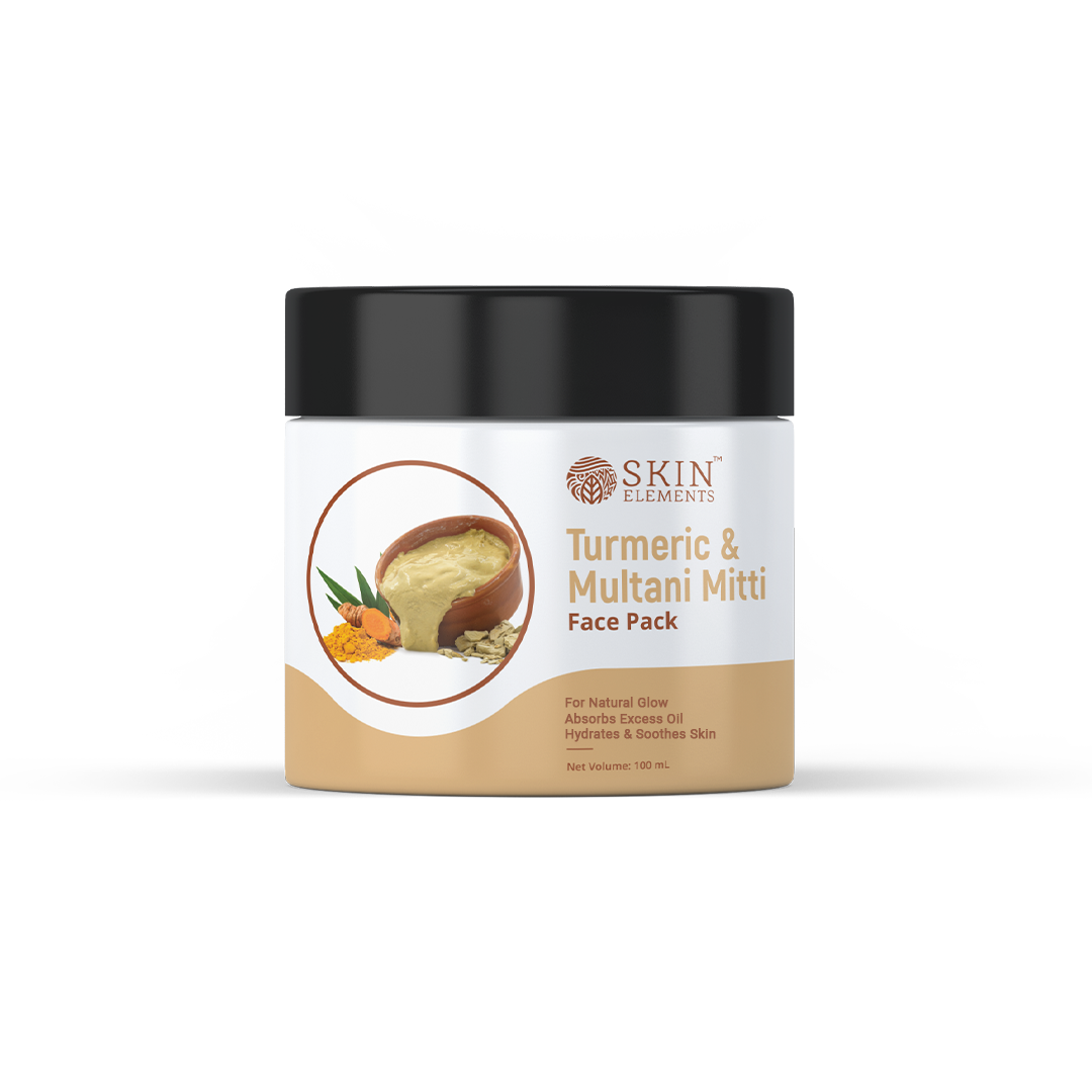 Skin Elements Turmeric (Haldi) & Multani Mitti Face Mask Pack | Ubtan Face Pack | Acne & Blackheads removal
