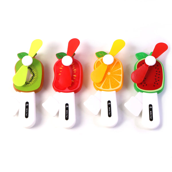 Mini Hand Pressure Fruit-shaped Fan For Kids (1 Pc Mix Design)