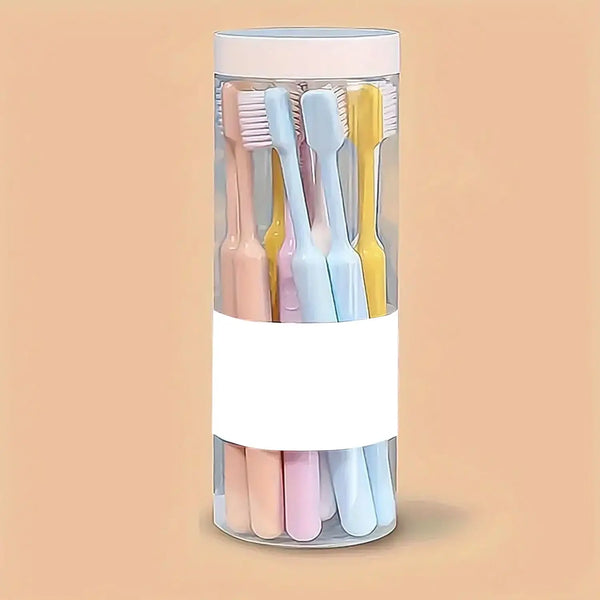 Plastic Toothbrush With Plastic Round Box (20 Pcs Set) HP DD