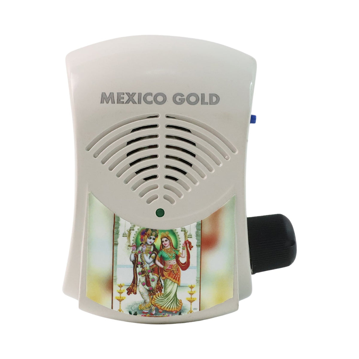 Electric Mantra Bell with LED Light – Plug-in Bhakti Speaker for Home Temple | Mexico Gold Chanting Machine (1 Pc) HP DD