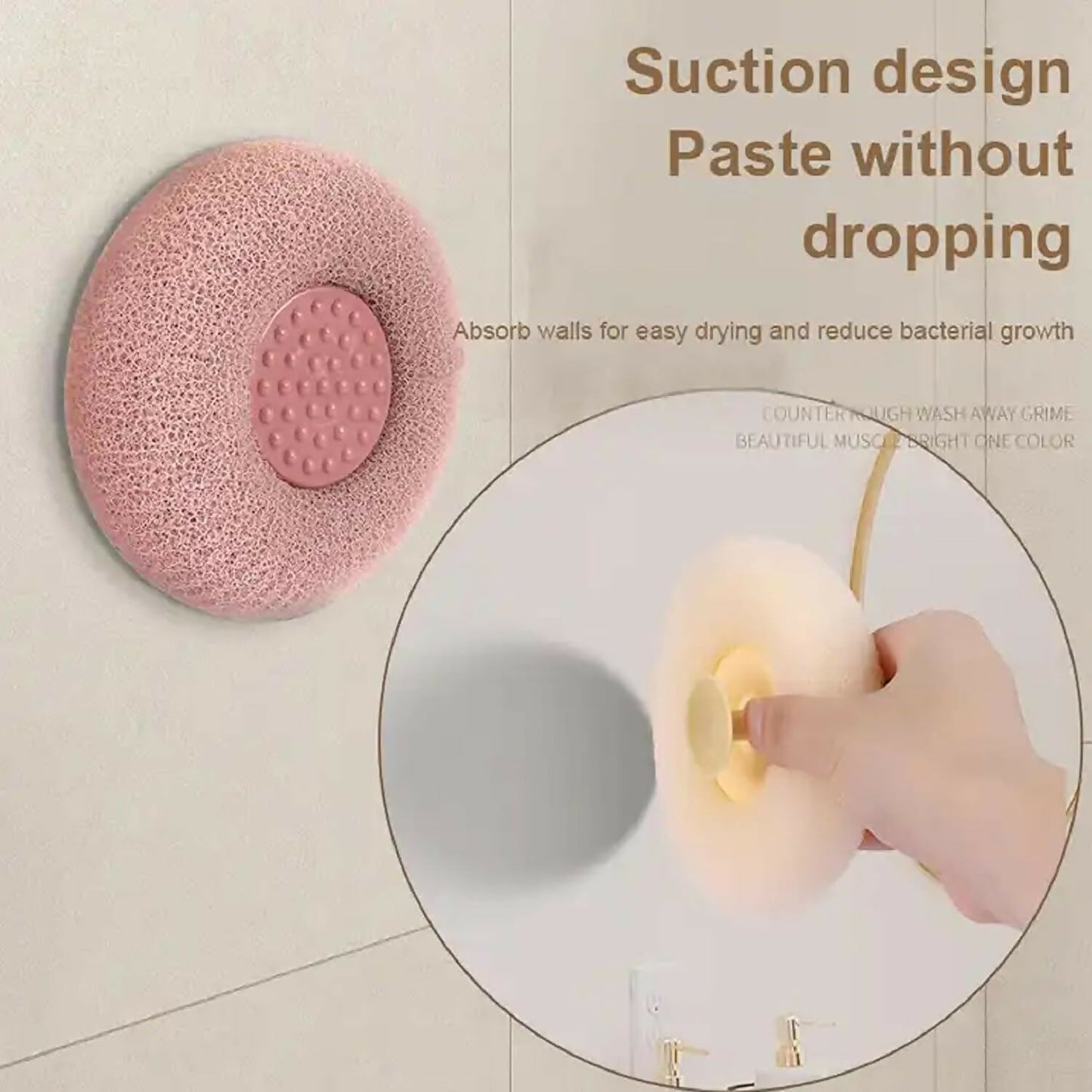 Exfoliating Round Loofah Bath Brush Soft Mesh Body Scrubber for Deep Cleansing, Gentle Exfoliation & Relaxing Massage