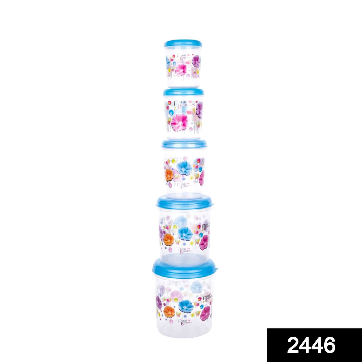 Plastic Transparent Container - Set of 5(3000ml ,2000ml ,1000ml, 750ml ,500ml) HP DD
