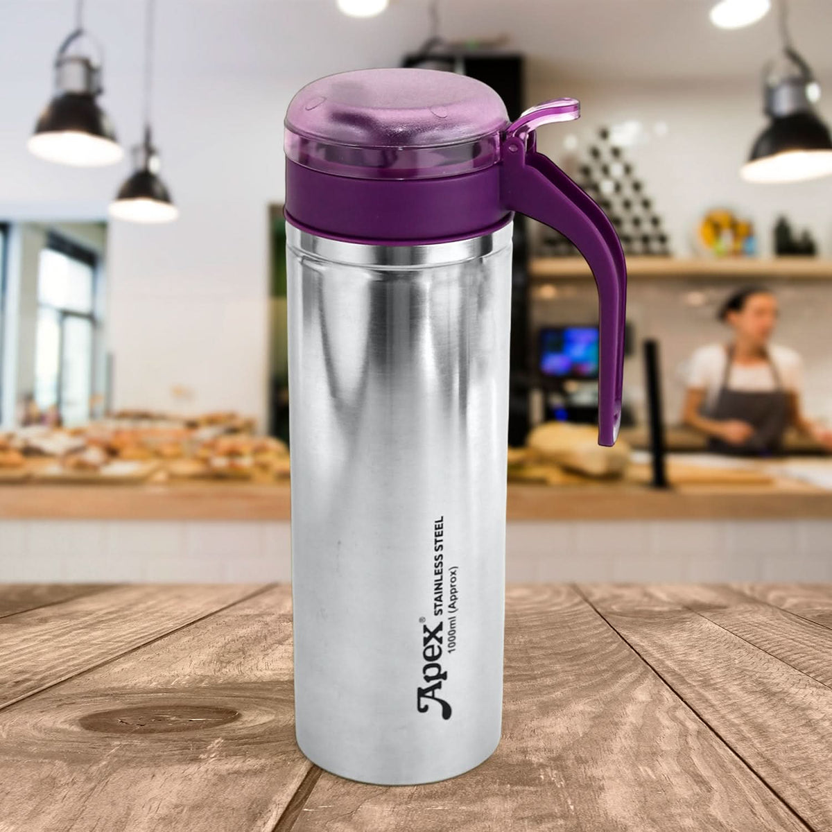Apex Stainless Steel Oil Pourer – 1000ml Approx., Rust-Proof Dispenser for Kitchen Use (1 Pc) HP DD