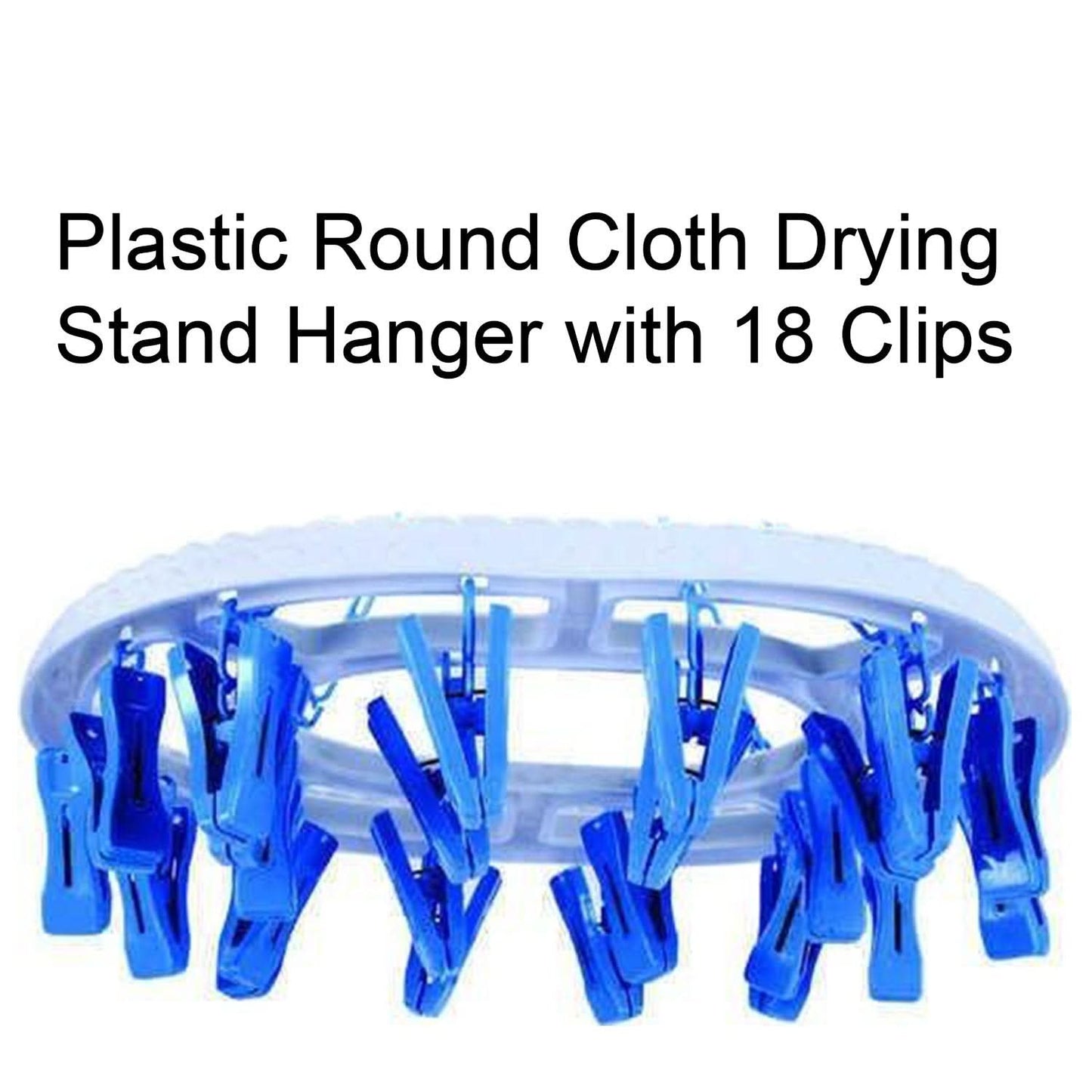 Plastic Round Cloth Drying Stand Hanger With 18 Clips (Multicolour) HP DD